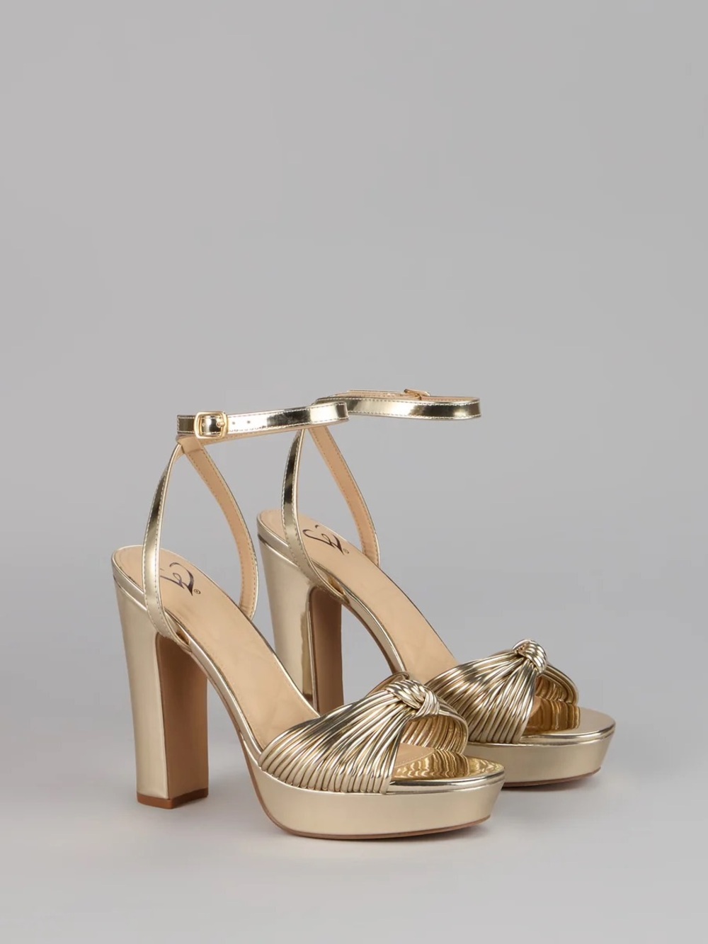 Windsor Women's Metallic Gold Knotted Platform Sandals
